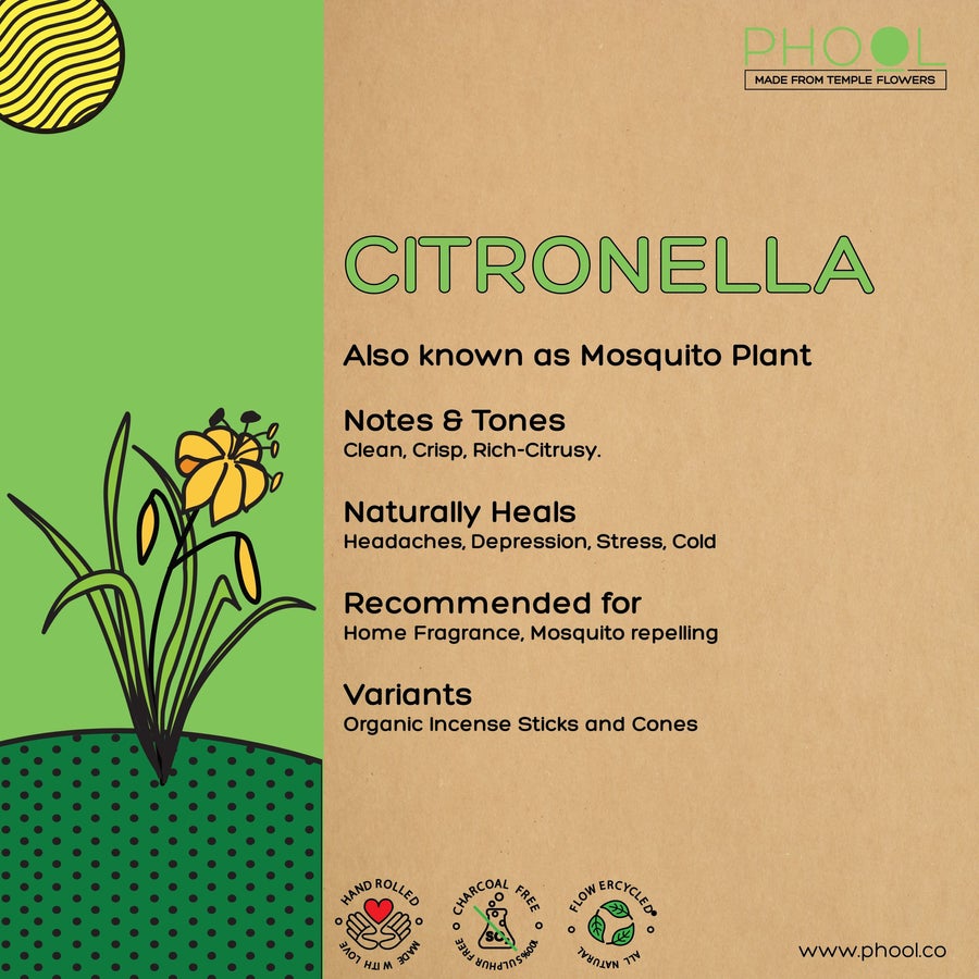 Citronella - Natural Incense Sticks by Phool