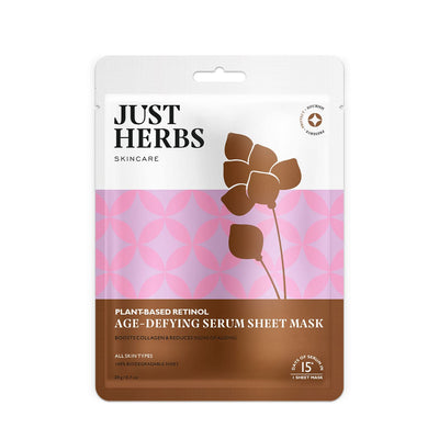 Just Herbs, Ayurveda Store NZ, Plant-Based Retinol, Sheet Mask, Liquorice Root, Niacinamide