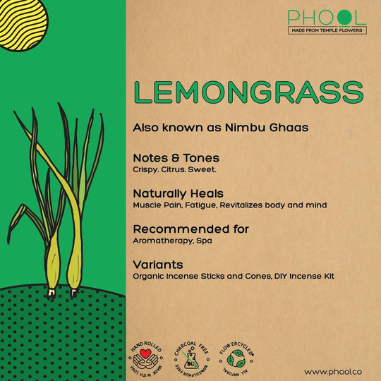 Lemongrass - Natural Incense Sticks by Phool