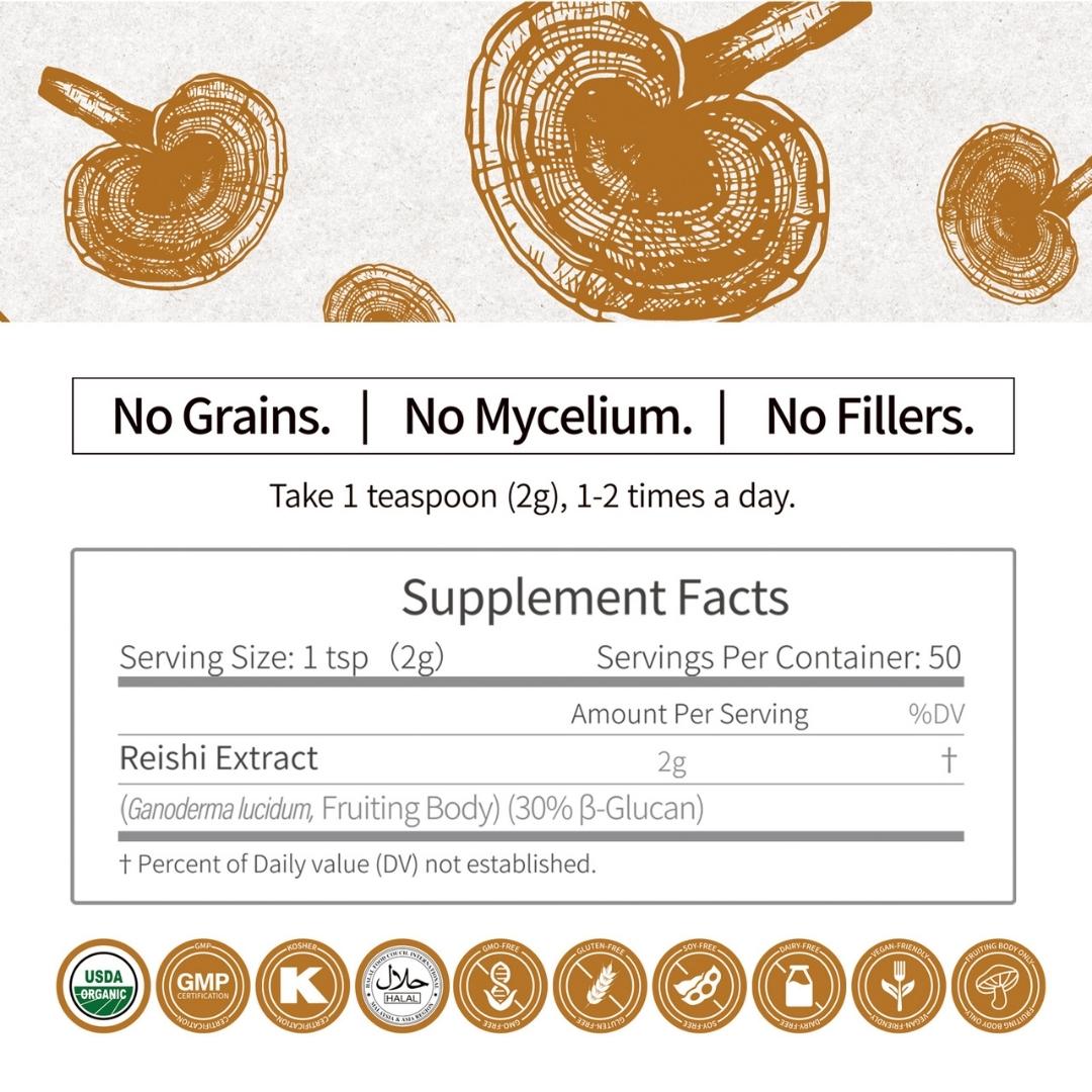 Organic Reishi Mushroom Extract (Powder)