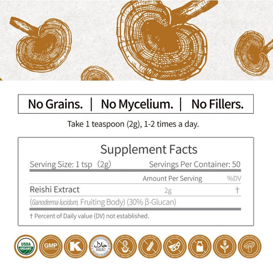 Organic Reishi Mushroom Extract (Powder)