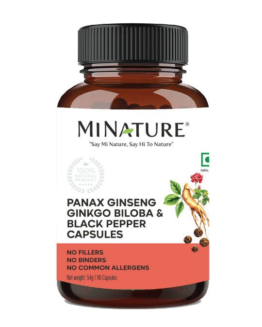 Panax Ginseng, Ginkgo Biloba & Black Pepper Capsules 90 Veg Caps