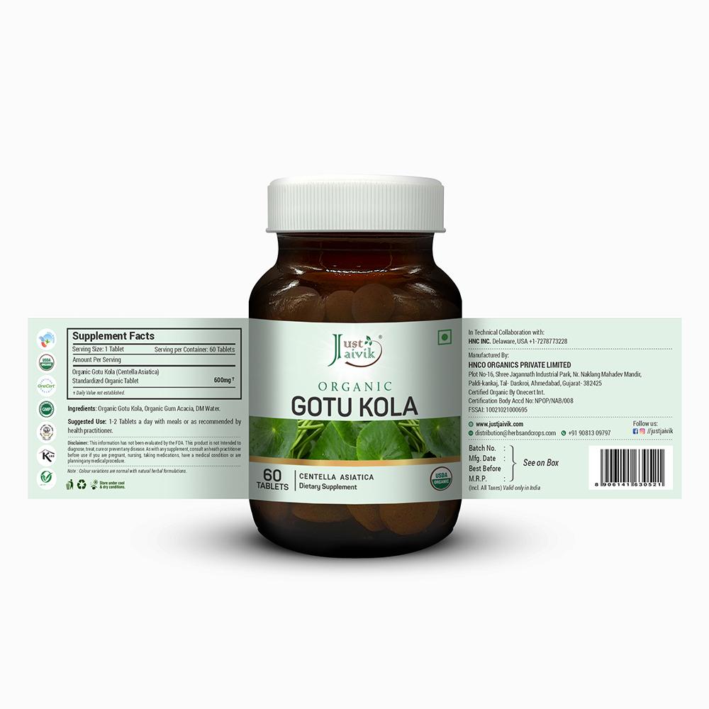 Organic Gotu Kola Tablets - 600mg